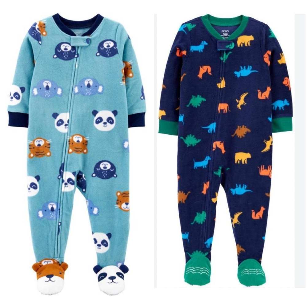 Lot of 2 1-Piece Footie Pajamas Size 24M